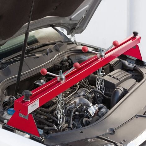 AREBOS Ponte Motore - Sollevatore Fino A 500 Kg, Per Motori E Cambi, Con Ganci E Protezioni Gomma