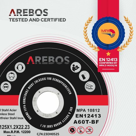 Arebos AREBOS Dischi da taglio Dischi flessibili Ø115 mm Ammissione 22,2mm Spessore 1mm 