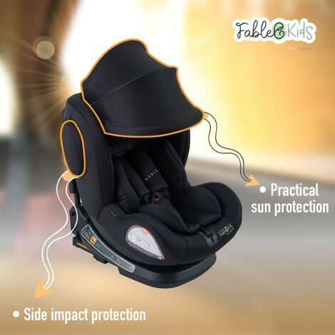 Seggiolino Auto FableKids Per Bambini 76-150cm - Con Cintura 3 Punti, Regolabile, Norma ECE R129, Rosa