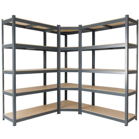AREBOS 3 pezzi Set Scaffalature per carichi pesanti Scaffale ad angolo