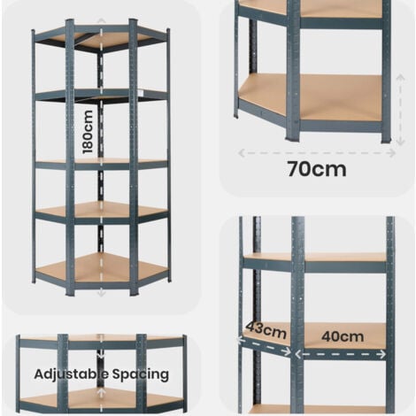 AREBOS 3 pezzi Set Scaffalature per carichi pesanti Scaffale ad angolo