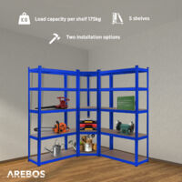 Scaffale Angolare AREBOS Set 3 - Capacità 875kg, Montaggio A Innesto - In Metallo, Per Garage E Cantina - Foto 7