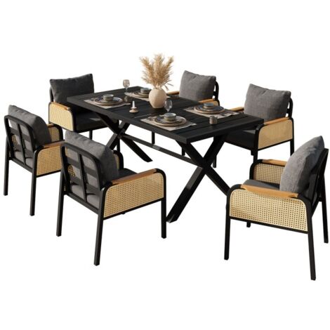 Ensemble Salon de Jardin Moderne, Cadre en Fer, Coussins Inclus (1/5)
