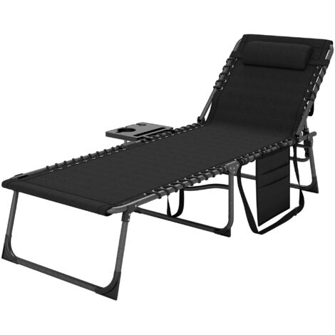 Bain de soleil inclinable 5 positions, noir (1/5)