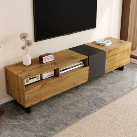 Projector Tv Colorblock Mobile TV Colorblock, Design Contrastato, 3 Ante, 2 Scomparti, Piedi ...
