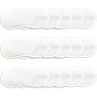 15er-Pack ultraweiche Schlafmasken, 18,5 x 8,5 cm – atmungsaktiv, verdunkelnd, mit Nasenpolstern, dehnbar, ideal für Reisen, Gaming u. v. m., Weiß