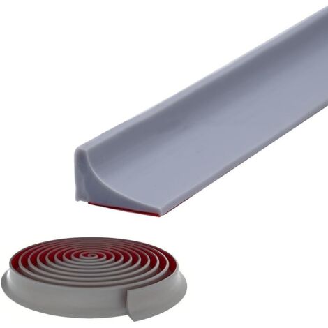 Guarnizione per doccia, barriera doccia in silicone da 2 m, striscia impermeabile pieghevole, barriera anti-acqua per soglia doccia (grigia)