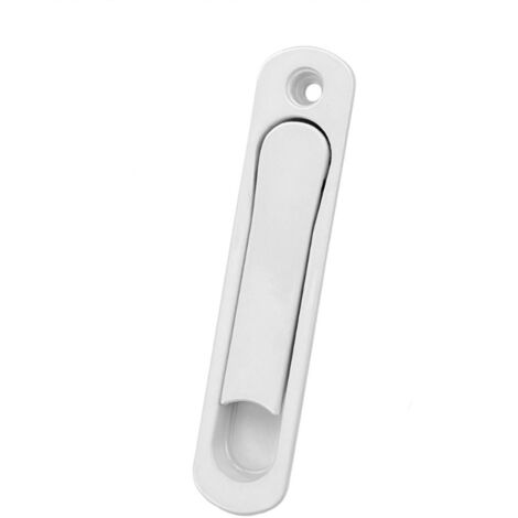 Maniglia a scomparsa a scomparsa per porte scorrevoli singole, finitura bianca, 141 x 32 mm