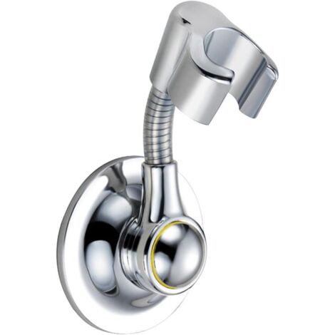Supporto per soffione doccia, supporto per doccia a ventosa, supporto per doccia regolabile in altezza, supporto a ventosa da parete girevole a 360°, 14 × 7.2 cm