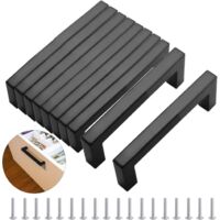 Maniglie per mobili quadrate moderne, 10 pezzi, 160 mm – acciaio inossidabile, nero opaco, resistenti alle impronte digitali e alla ruggine, per cucina/cassetti/armadi/uffici