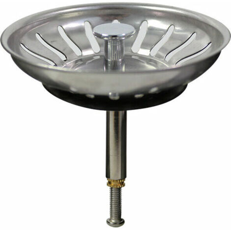 Colador de fregadero de cocina de 80 mm, tapón de fregadero de cocina de altura ajustable, tapón de fregadero de cocina de acero inoxidable 304, desagüe de fregadero