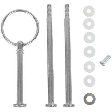 Soporte ajustable de 3 niveles para pasteles, frutas y postres, con asas y accesorios, montaje sin herramientas, ideal para mesas de postres en bodas y fiestas - Plateado (1/5)