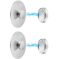 Jabonera magnética, 2 piezas, acero inoxidable - Montaje en pared, no requiere perforación, con tapa, fuerte fuerza magnética, ahorra espacio, para baño/cocina