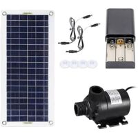 Set pompa solare per laghetto da 50 W 800 l/h, pompa ad acqua solare senza spazzole, motore sommergibile ultra silenzioso per laghetti, decorazioni per fontane da giardino, con compatibilità