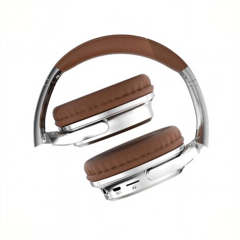 Auriculares inalámbricos Bluetooth estándar M901 con reducción de ruido, color marrón vintage, ligeros y cómodos, plegables, compatibles con teléfonos móviles, para compartir música, ideales para DJ,  (1/3)