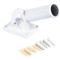 Soporte de pared ajustable de acero inoxidable, soporte para mástil de bandera, base resistente al viento con tornillos.