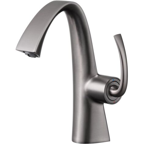 Robinet de Lavabo, Moderne Renard Forme, RF0300 Mitigeur Lavabo, 59A Laiton Mitigeur de Salle de Bain, Poignée Unique Robinet Salle de Bain Chaud ou Froid, Anticorrosion, Durable (1/5)