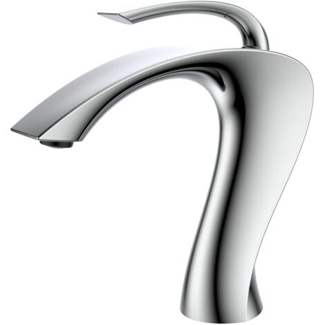 Robinet Lavabo, Moderne Mitigeur Lavabo, RF0241 Poignée Unique Robinet Salle de Bain, 59A Laiton Mitigeur de Salle de Bain, Anticorrosion, Durable (Haut/Faible) (1/4)