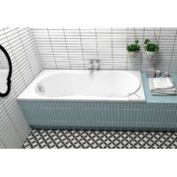 ECOLAM Baignoire rectangle acrylique Gracja Polimat 180x80 cm pieds, siphon et silicone, Baignoire en acrylique blanc