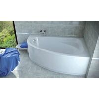 ECOLAM Baignoire d'angle acrylique Cornea 140x80cm droite tablier en acrylique siphon + silicone Belle forme original produit