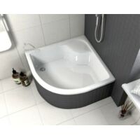 ECOLAM Receveur de douche profond Doris 90x90 cm hauteur: 41 cm, profondeur: 28 cm pieds et siphon Click Clack incl Receveur de douche blanc acrylique