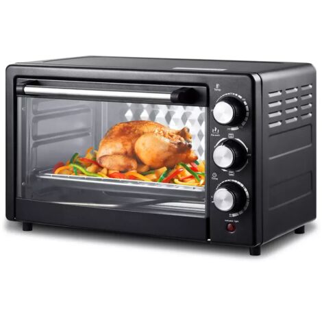 Mini forno elettrico 21 L, 1000 W, 10-250 °C, timer 0-60 min, forno per pizza per cuocere, arrostire, scongelare, riscaldare, nero (1/5)