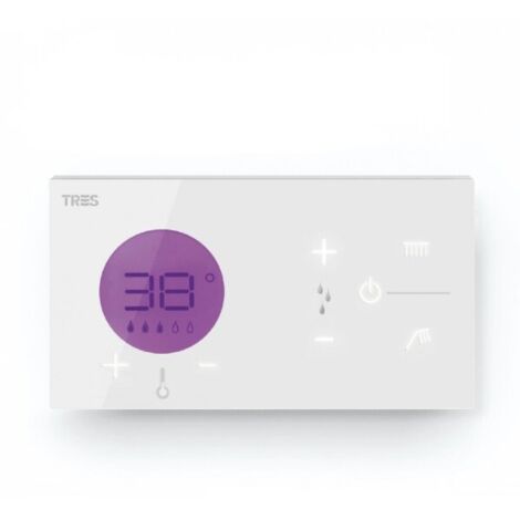 Tres – Contrôle thermostatique électronique encastré 2 voies – Finition métal – Température minimale < 25°C – Joints antihumidité – 49286299