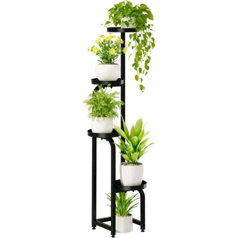 Bamworld - Support Plantes Intérieur Haut - Étagère Plante Métal 4 Niveaux Pour Plusieurs Plantes - Porte Plante Extérieur Pour Terrasse, Jardin, Balcon, Salon, Chambre - pour Interieur et Exterieur