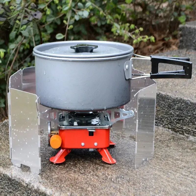 Réchaud à gaz de camping Réchaud à gaz pliable coupe-vent Réchauds de