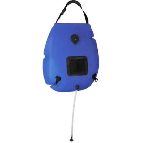 Sac de douche de camping bleu en PVC de 20 L - Douche extérieure portable pour la randonnée et les voyages (1/4)
