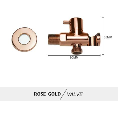 Ensemble de douchette de bidet portable (robinet or rose) en laiton, fixation murale, finition or rose, autonettoyant. (1/4)