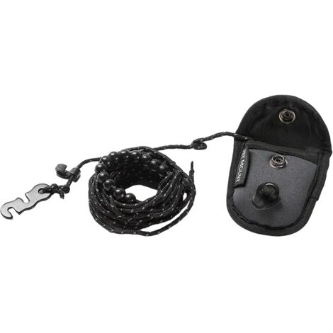 Corde à linge extensible de 3 m pour le camping et les voyages (noire), avec 12 pinces, coupe-vent, idéale pour étendre le linge et sécher les chaussettes. (1/4)