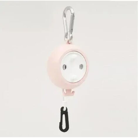 Étendoir à linge rétractable (rose) en corde, portable, pour l'extérieur, idéal pour le séchage du linge en camping. (1/4)
