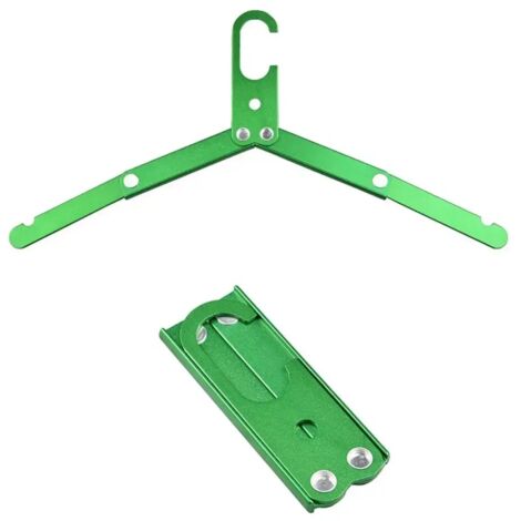 (1 pièce verte) Cintre pliant en alliage d'aluminium pour voyages et camping, séchoir à vêtements, gain de place, organisateur de garde-robe (1/4)