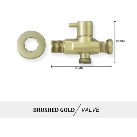 Ensemble de douchette de bidet portable (robinet doré brossé) en laiton, fixation murale, finition or rose, pommeau de douche de salle de bain autonettoyant. (1/4)