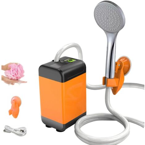 LYCEBELL Douche De Camping Portable – Batterie 4800mAh, Autonomie 110min, Moteur 12V Cuivre, Débit Puissant, IPX7, Ventouse, Affichage Température