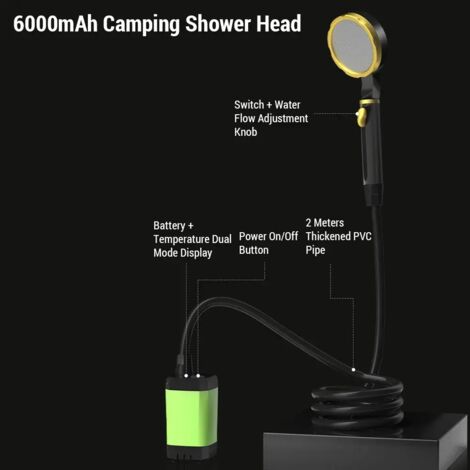 Douche Portable Pour Camping, Pompe De Douche Portable Rechargeable Avec Usbc Douche De Camping Avec 3 Modes De Pulverisation Kit De Douche Exterieur Pour Camping Campingcar Voyage Bain 96530788