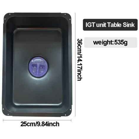 (noir) Bassine de 6 L IGT, évier de table en acier inoxydable, idéale pour le camping et les pique-niques. Réservoir de lavage ultra-léger pour le lavage des mains et les ustensiles de cuisine en plei