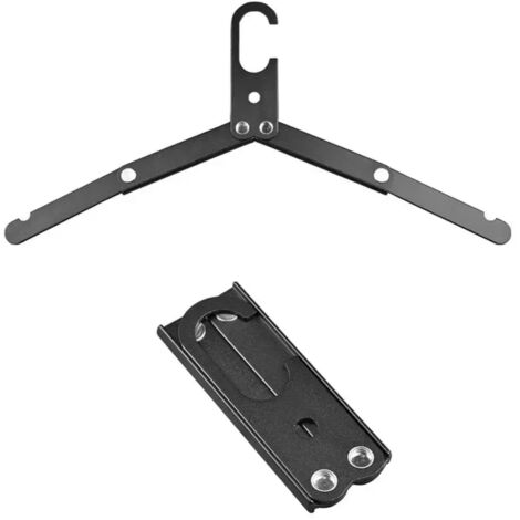 (1 pièce noire) Cintre pliant en alliage d'aluminium pour voyages et camping, séchoir à vêtements, gain de place, organisateur de garde-robe (1/4)