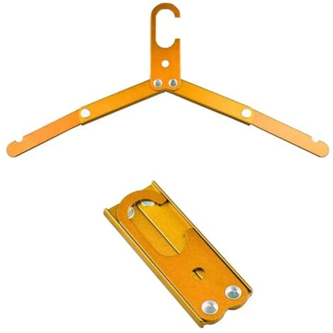 (1 pièce orange) Cintre pliable en alliage d'aluminium pour voyages et camping, séchoir à vêtements, gain de place, organisateur de garde-robe (1/4)