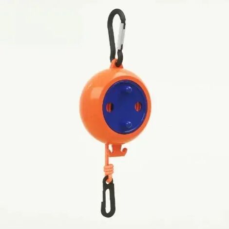Étendoir à linge rétractable (Orange) en corde, portable, pour l'extérieur, idéal pour le séchage du linge en camping. (1/4)