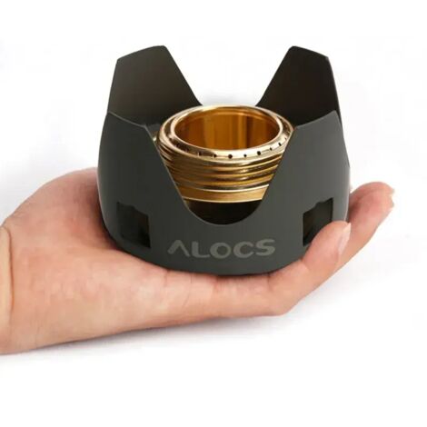 Réchaud à alcool portable ultraléger Alocs, idéal pour le camping et la cuisine en plein air. (1/4)
