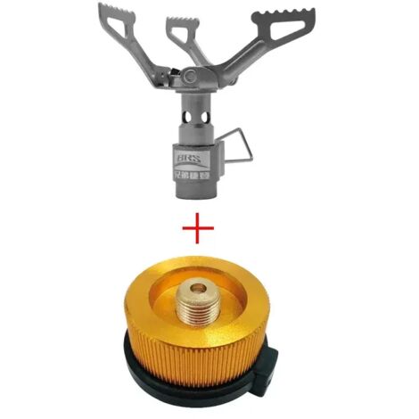 Réchaud à gaz portable BRS Outdoor Solo en titane pour le camping, 25 g, léger et compact, idéal pour la randonnée et le camping (brs-3000t). (1/5)