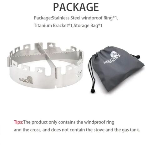 Pare-vent compatible avec le poêle à gaz Fire Maple Split Atmospheric Stove, avec support en titane et anneau coupe-vent en acier inoxydable. Accessoires de camping pour réchauds de cuisine portables. (1/5)