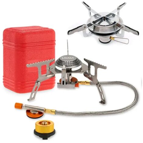 Réchaud à gaz d'extérieur 3000W, mini réchaud de camping, brûleur pour la cuisson et les pique-niques, fourneau portable pliable et léger à brûleurs séparés, réchauds de cuisson portables (1/5)
