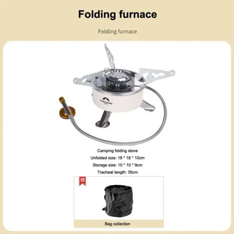 Réchaud à cassette portable à allumage électronique pour le camping et les pique-niques, idéal pour faire bouillir du thé, du café et de l'eau. Réchaud de barbecue pliable et portable. (1/2)
