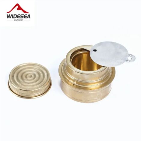 Réchaud à alcool portable en cuivre, mini brûleur à alcool ultra-léger, réchaud à gaz idéal pour le camping, les pique-niques et les rôtissages de viande. Compatible avec les réchauds de cuisine porta (1/3)
