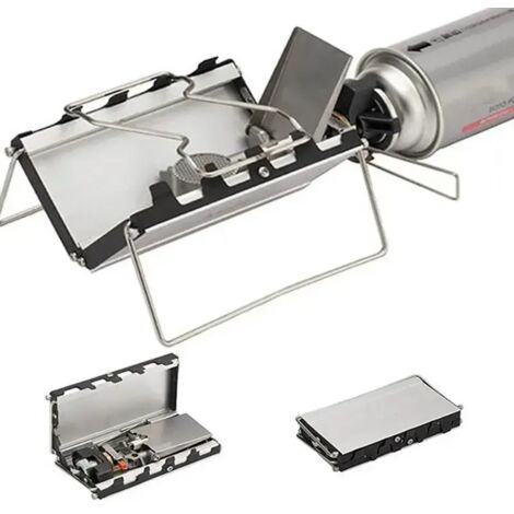 Réchaud à cassette pliable 2600W, réchaud à gaz portable pour le camping, la randonnée, les pique-niques et le trekking. (1/4)