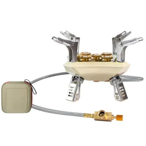 Réchaud à gaz portable 16800W cinq étoiles Fierce Fire pour le camping et l'alpinisme, résistant au vent et à haute puissance. (1/4)