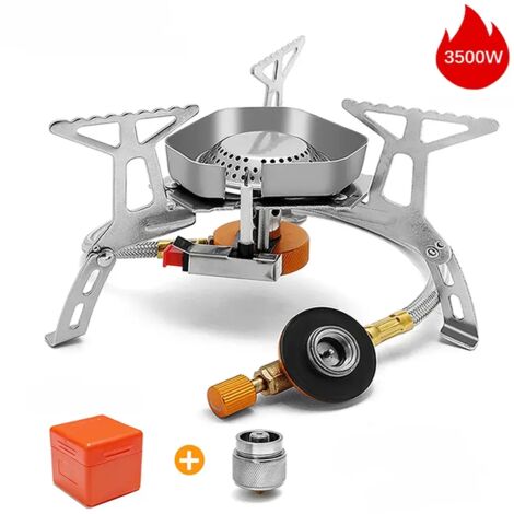 Réchaud de camping portable et coupe-vent, idéal pour les pique-niques et les campings. Brûleur de survie 5800W, grande puissance, pliable, pour la cuisson à gaz. (1/5)
